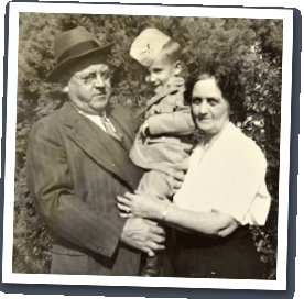 Andy Burd with his paternal grandparents